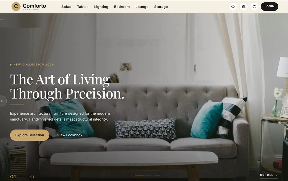 Comforto Furniture website by Harivar Labs