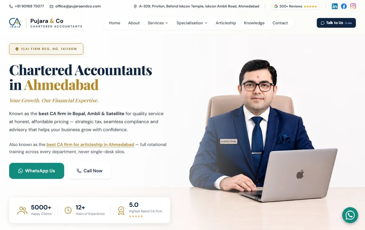 Pujara & Co. website by Harivar Labs